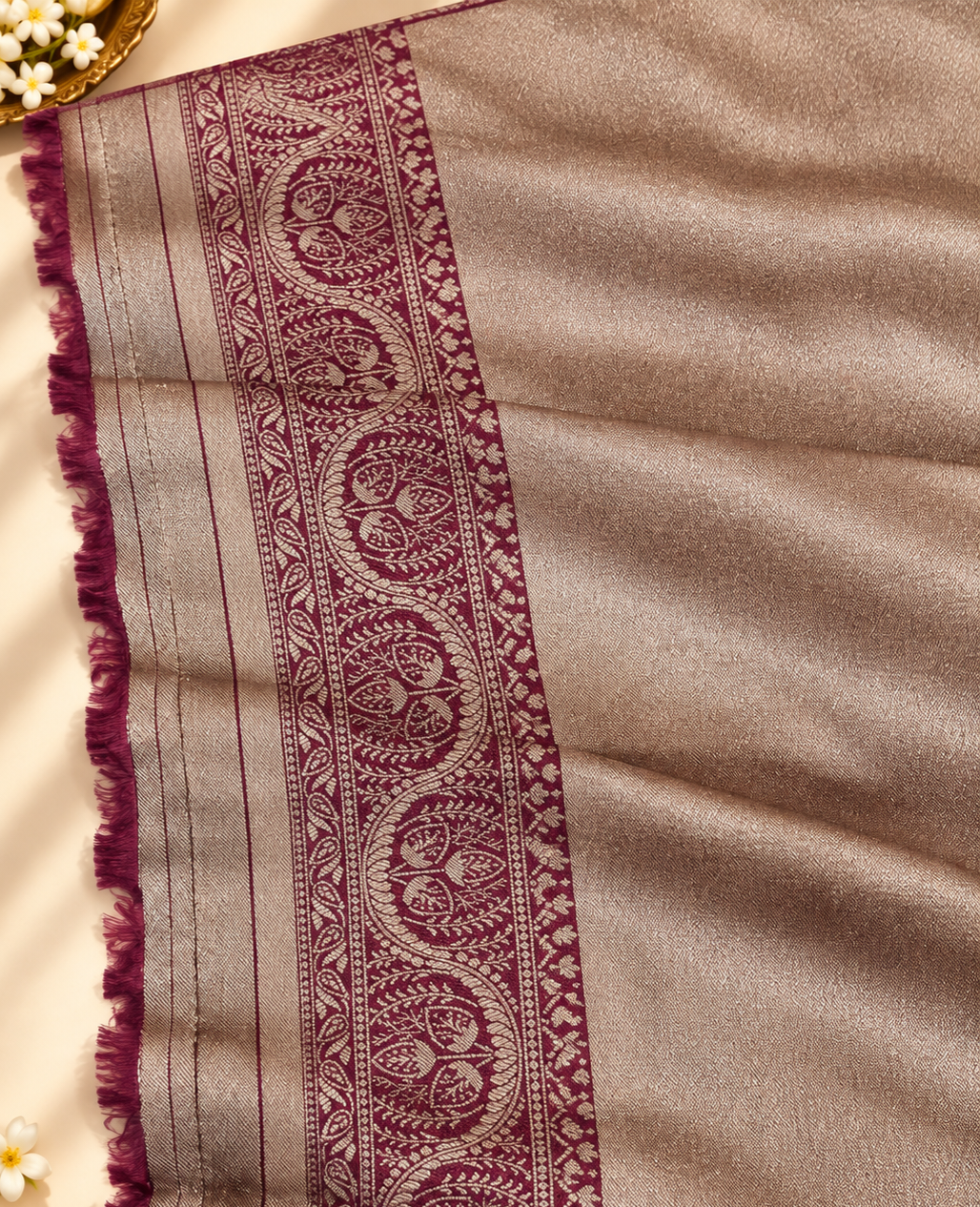 Gulabi Gulzar – Banarasi Viscose Pure Tissue Silk Saree