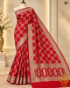 Banarasi Gul-e-Shahi Mashroo Silk Saree – Royal Red with Golden Zari Weaving