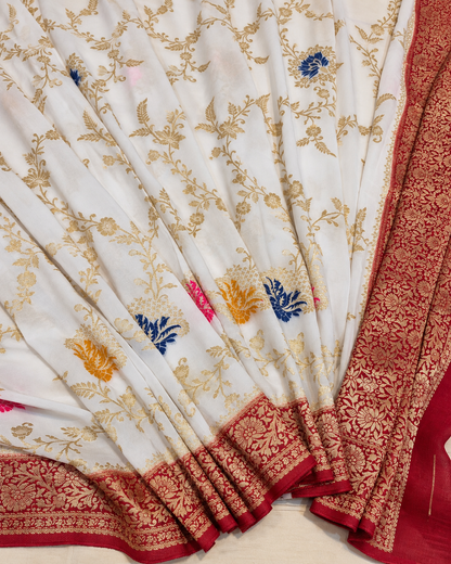 Gulshan Meena Jaal – Banarasi Viscose Pure Georgette Saree