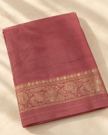 Gulabi Shahi Jaal – Banarasi Viscose Pure Georgette Saree