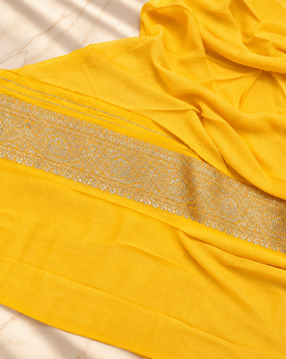 Zard Gulzar – Banarasi Viscose Pure Georgette Silk Saree