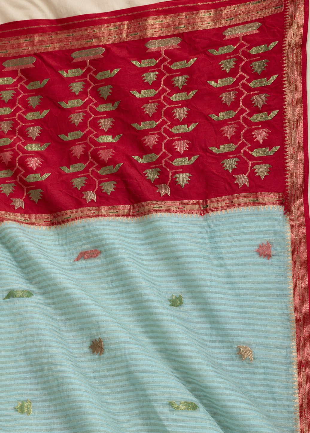 Triveni Butidar Jamdani – Viscose Pure Crepe Silk Saree