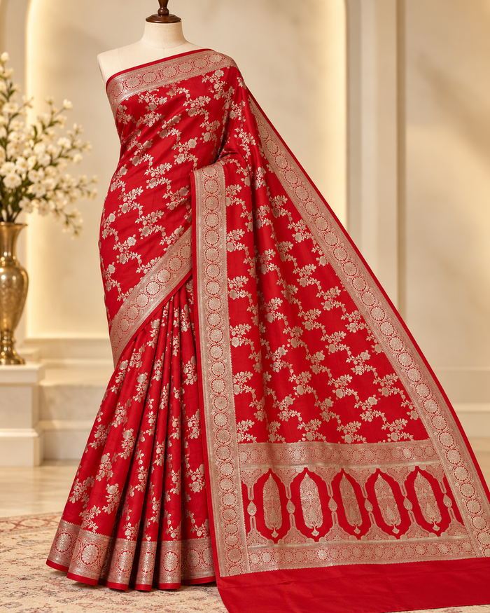Antique Gold Floral Saree