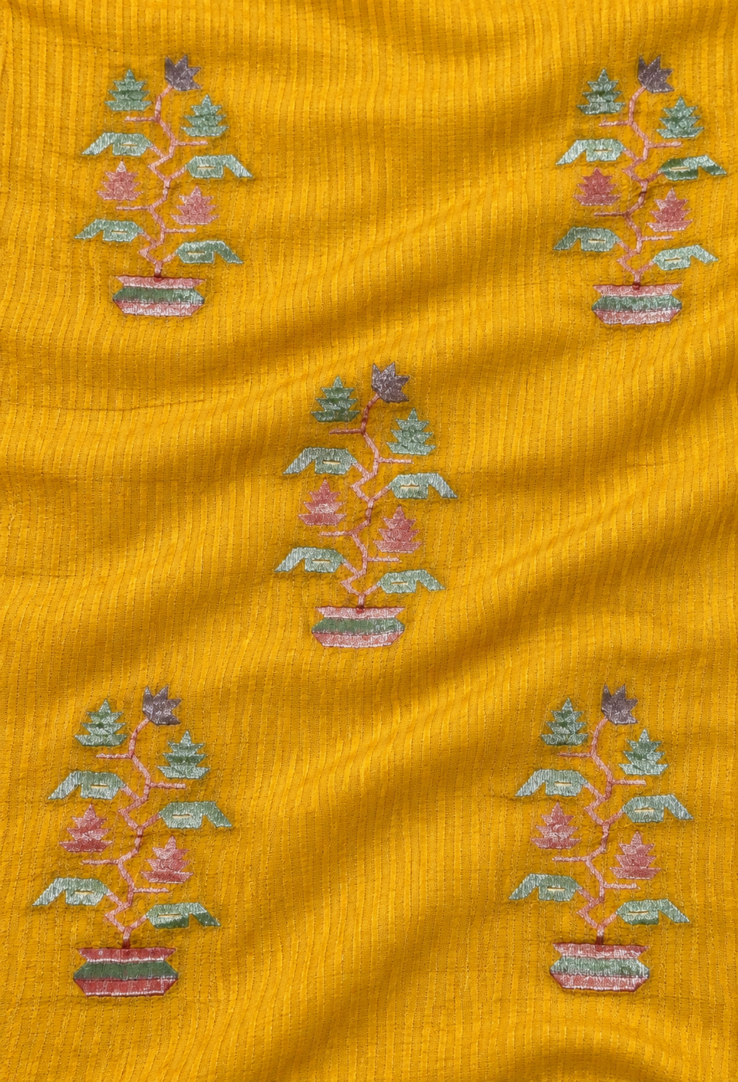 Gulshan Buta Jamdani – Mustard Yellow & Royal Purple